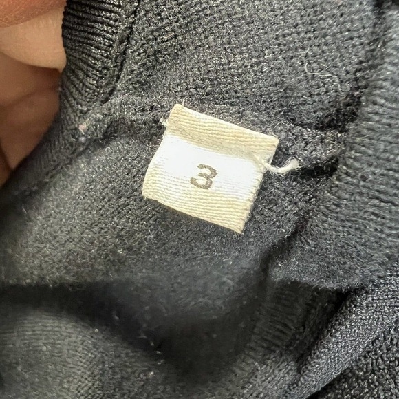 Sandro Paris Black Short Sleeve Dress Size 3 40 US 8 Overlay Stretchy - Picture 9 of 14